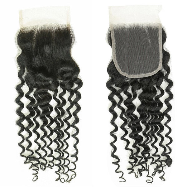 Peluca XBL Hair 4x4 con encaje transparente, color negro natural y ondas profundas 