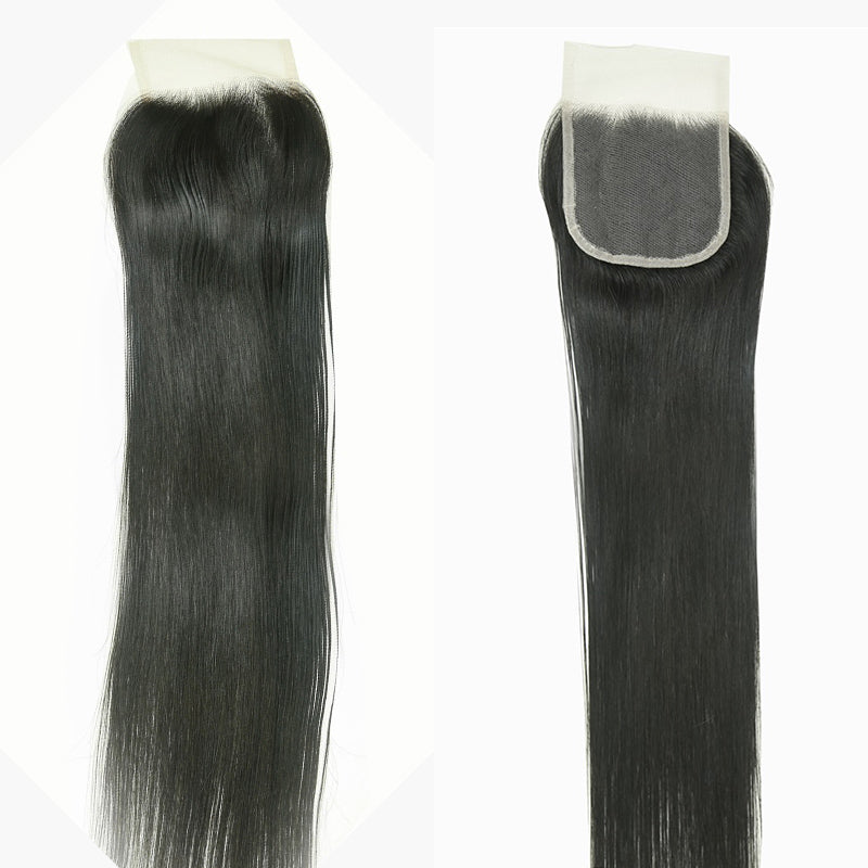 XBL Hair 4x4 Transparent Lace Cloure Straight Small Knots 100% Human Hair