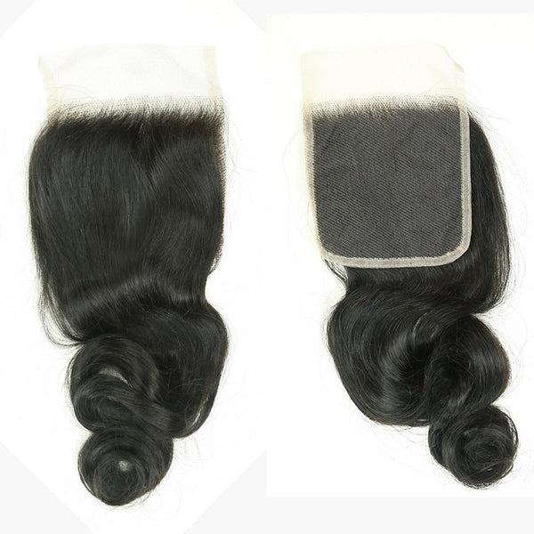 Cabello XBL 4x4 transparente con encaje, onda suelta, 100 % cabello humano, parte libre 