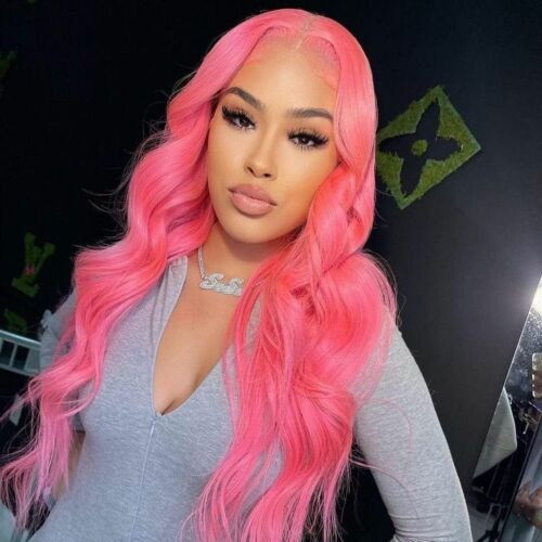 XBL Hair 13x4 Pink Body Wave Lace Front Wig Pre-plucked Body Colored Human Hair Wig