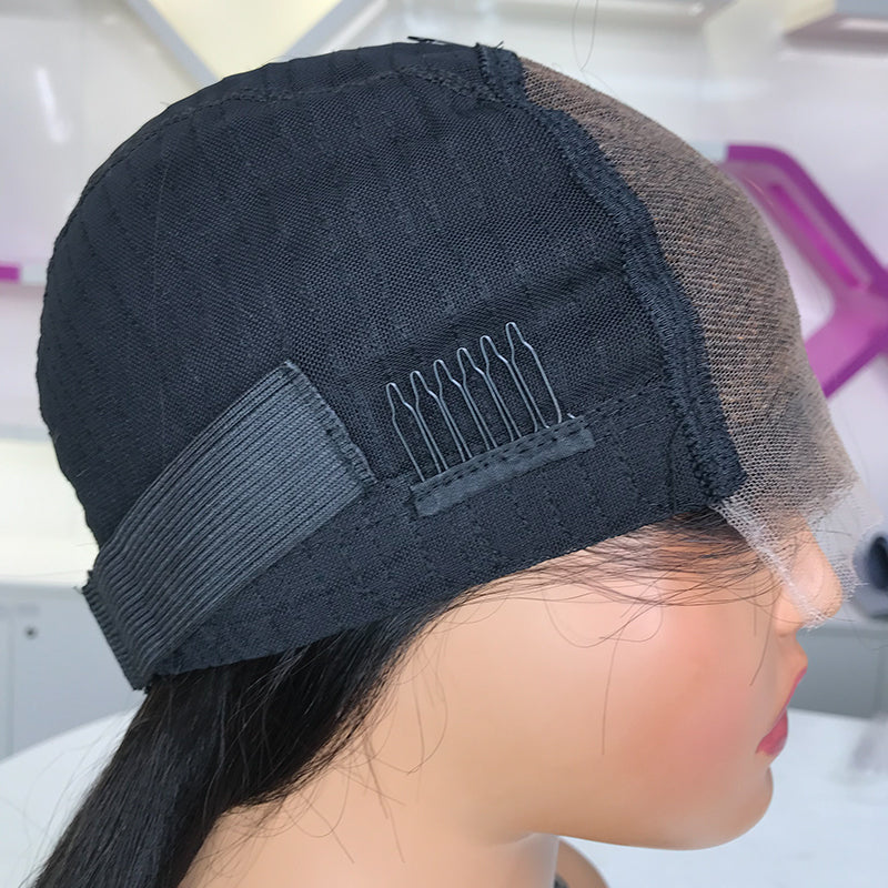 Perruque Body Wave sans colle avec fermeture HD 5x5 et nœuds décolorés 
