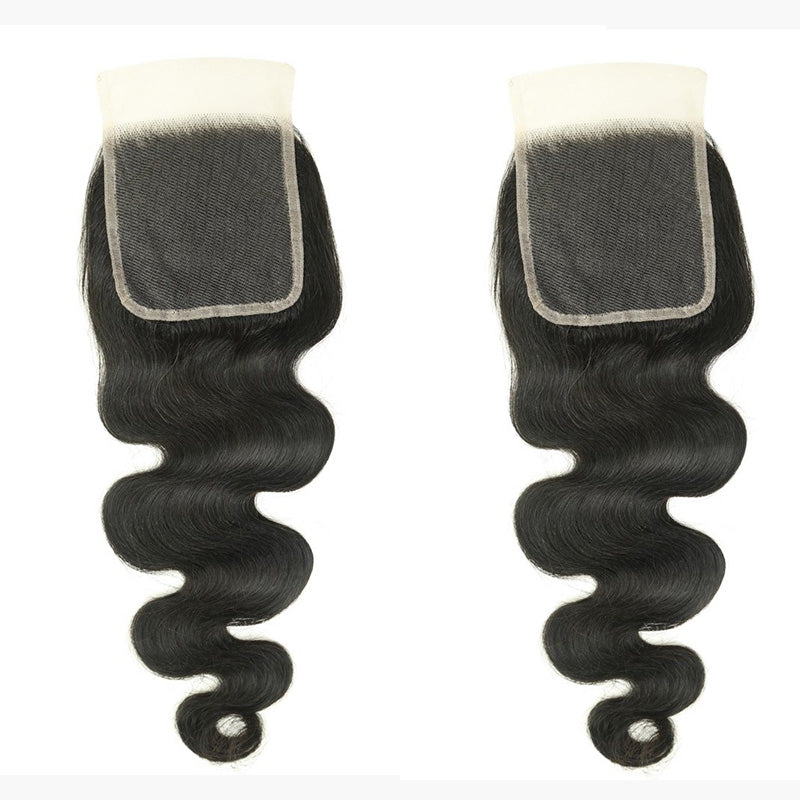 XBL Hair 4x4 Dentelle transparente Cloure Body Wave Petits nœuds Partie libre 