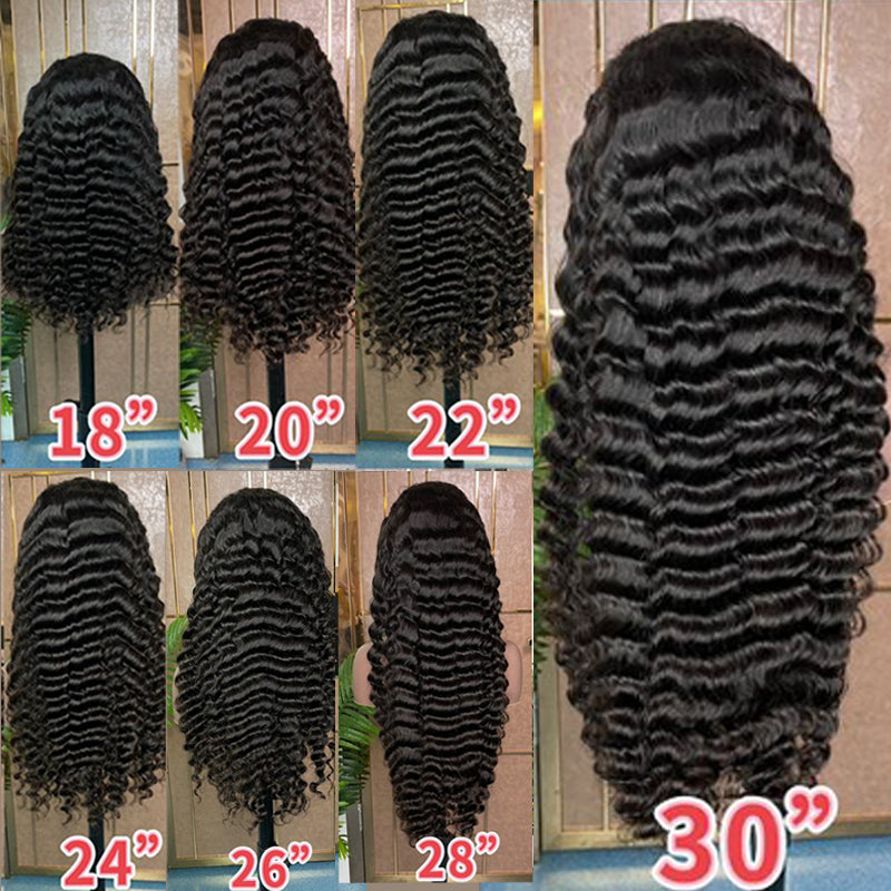 Peluca con nudos blanqueados, densidad del 200 %, sin pegamento, lista para usar, 5x5, cierre HD, onda de piña, raya en C y línea del cabello prearrancada