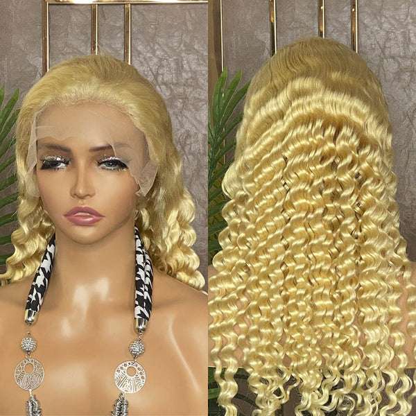 XBL Hair 613 Blonde Deep Wave Wig 13x4 Lace Front Wig Lace Frontal Wig Pre Plucked