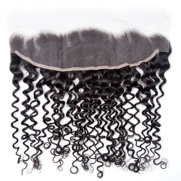 XBL Hair 13x4 Transparent Lace Frontal Curly Small Knots Preplucked Hairline